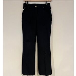 Escada Black Pants Women's Gold Hardware Bootcut Trousers, 34